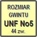 Piktogram - Rozmiar gwintu: UNF No5 44zw.